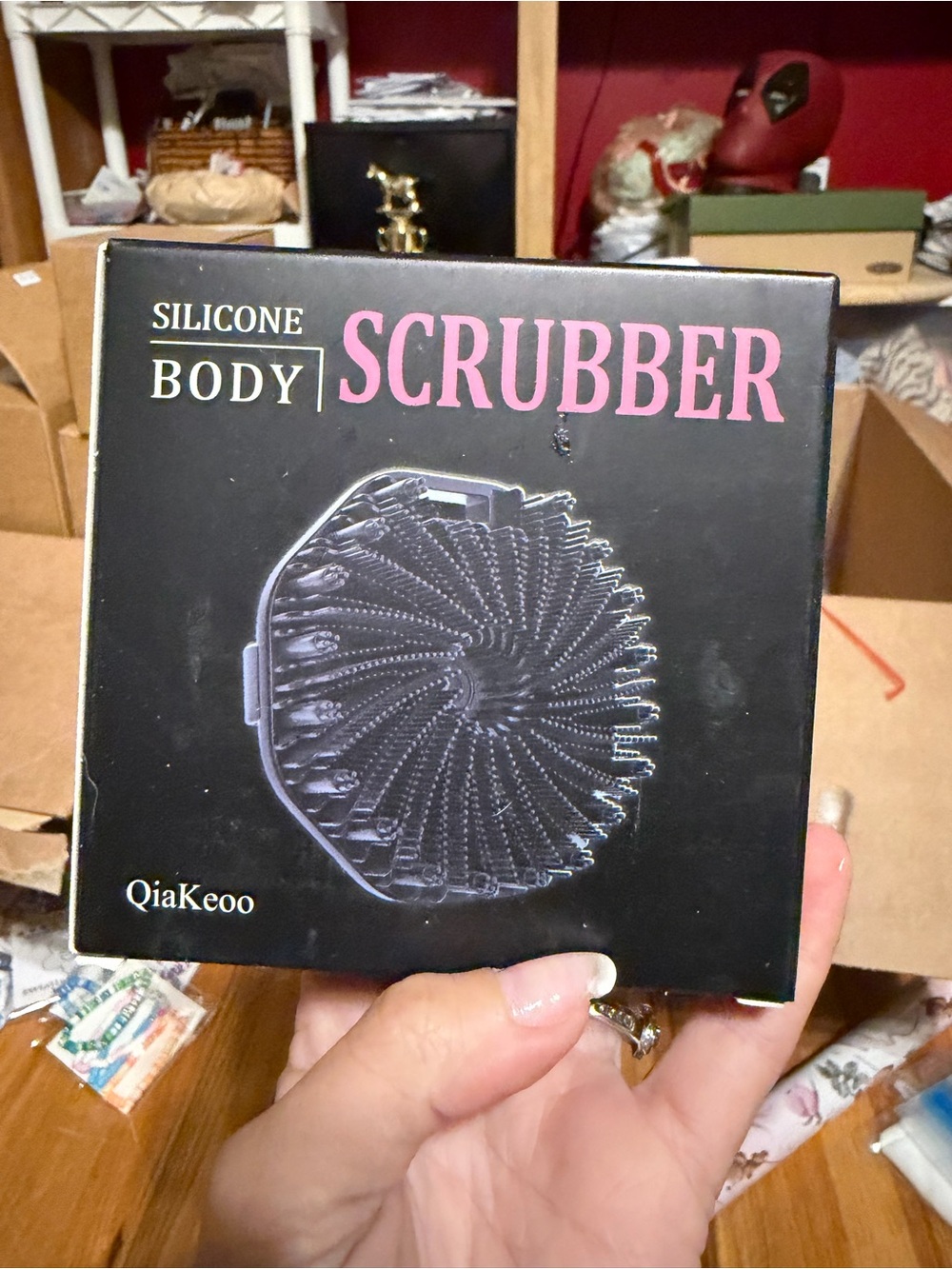 Silicone Body Scrubber - Red Exfoliating Brush